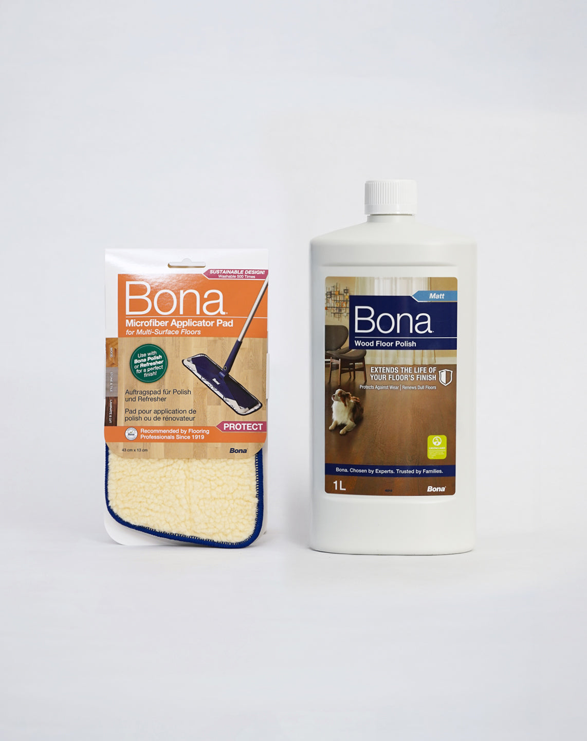 Bona Polish Matt 1L & Microfiber Applicator Pad Bundle