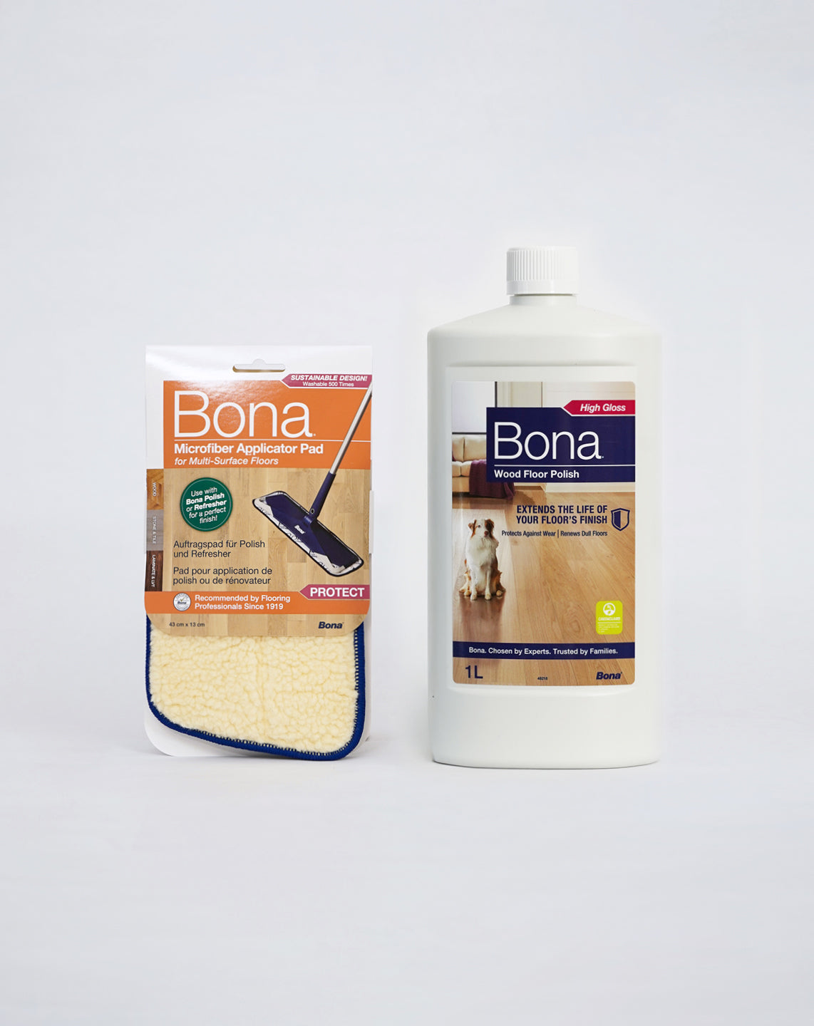 Bona Polish Gloss 1L & Microfiber Applicator Pad Bundle